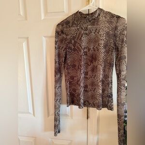Stockholm Atelier Women's Snakeskin Long Sleeve Top